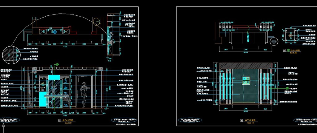 现代风格室内装修CAD施工设计图纸模板下载