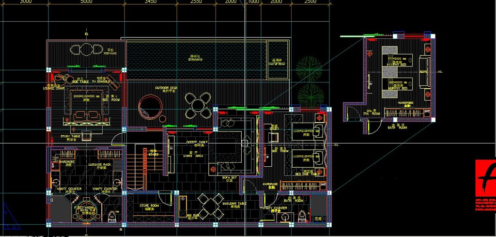 重庆悦榕庄度假酒店别墅施工图纸模板下载(图