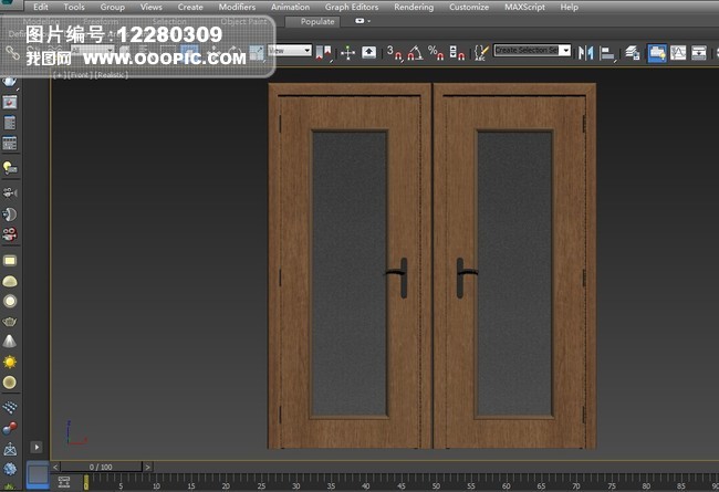3d双开木门模型木门模型模板下载(图片编号:1