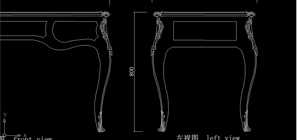 意大利洛可可风格胡桃木墙边三斗桌模板下载(