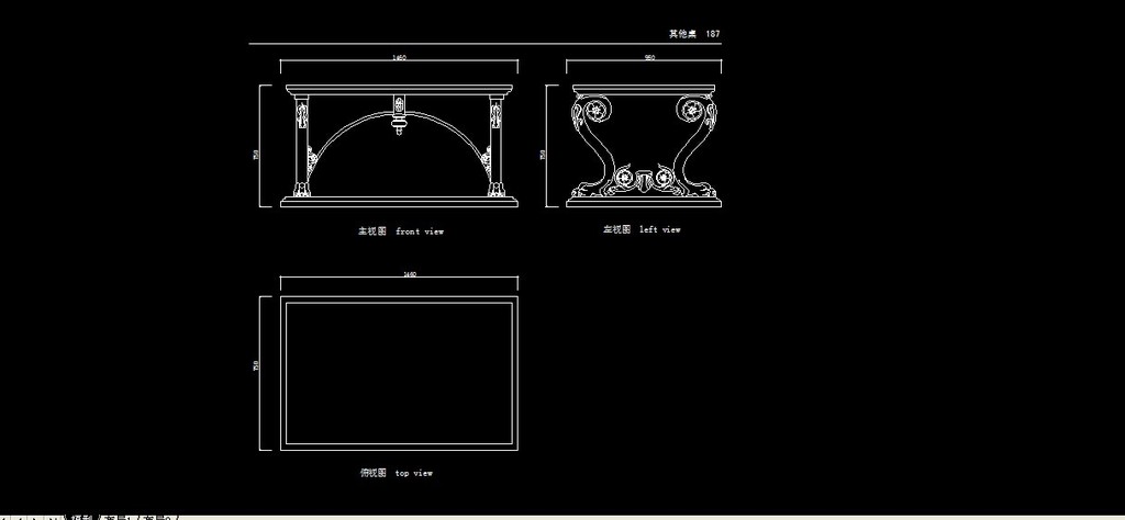 法国文艺复兴时期胡桃木桌子模板下载(图片编