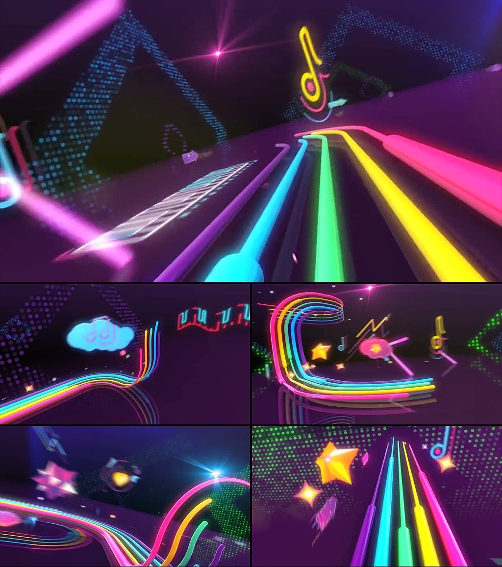 极品欢快节奏音乐动感穿梭舞台背景模板下载(