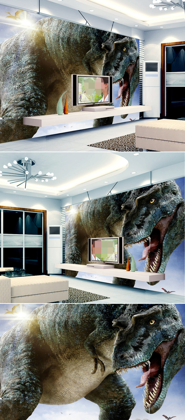 我图网提供精品流行大型高清3D立体恐龙壁画背景墙素材下载,作品模板源文件可以编辑替换,设计作品简介: 大型高清3D立体恐龙壁画背景墙 位图, RGB格式高清大图,使用软件为 Photoshop CS2(.tif不分层) 3D