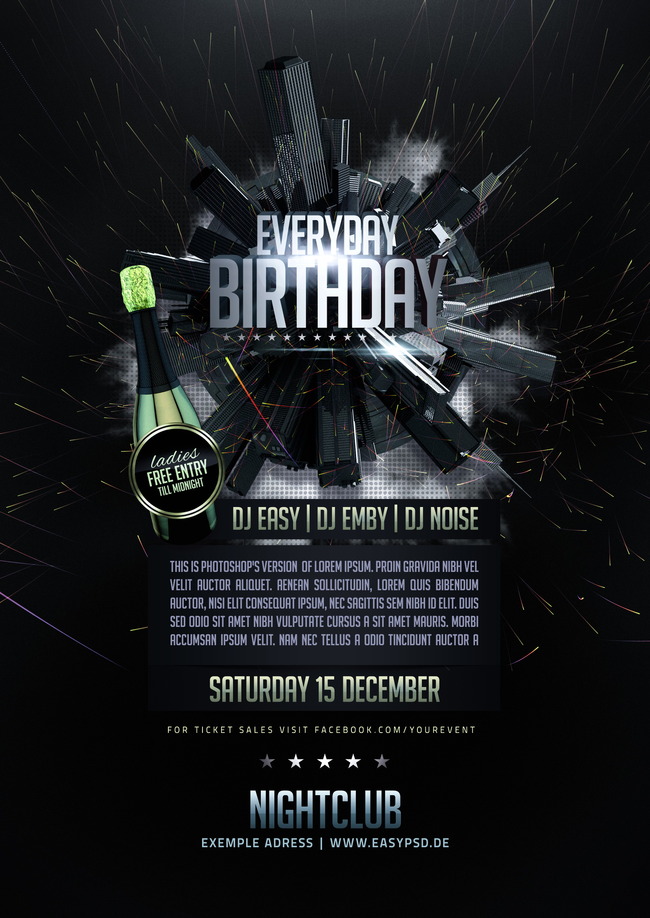 黑色主题迪吧酒吧海报设计素材模板下载(图片