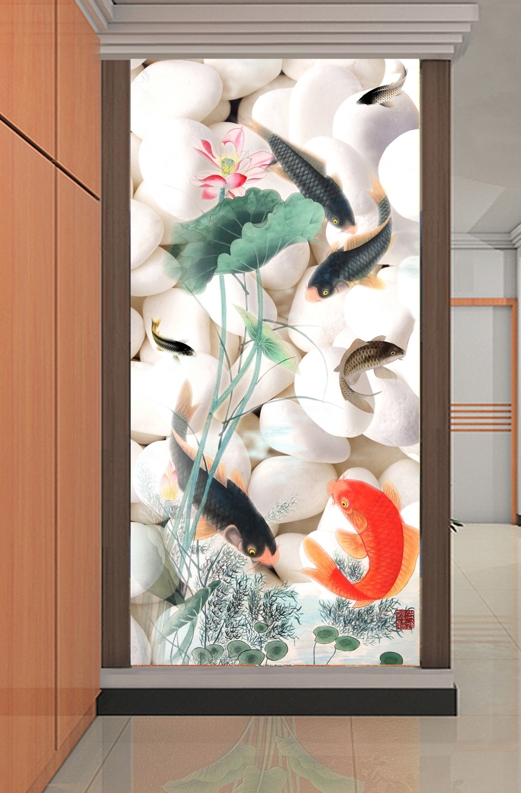 我图网提供精品流行3D立体国画荷花九鱼图鲤鱼金鱼石头玄关素材下载,作品模板源文件可以编辑替换,设计作品简介: 3D立体国画荷花九鱼图鲤鱼金鱼石头玄关 位图, RGB格式高清大图,使用软件为 Photoshop 7.0(.psd)