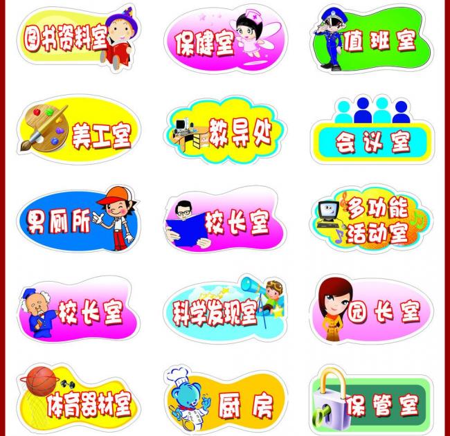 幼儿园科室异型牌图片模板下载(图片编号:123
