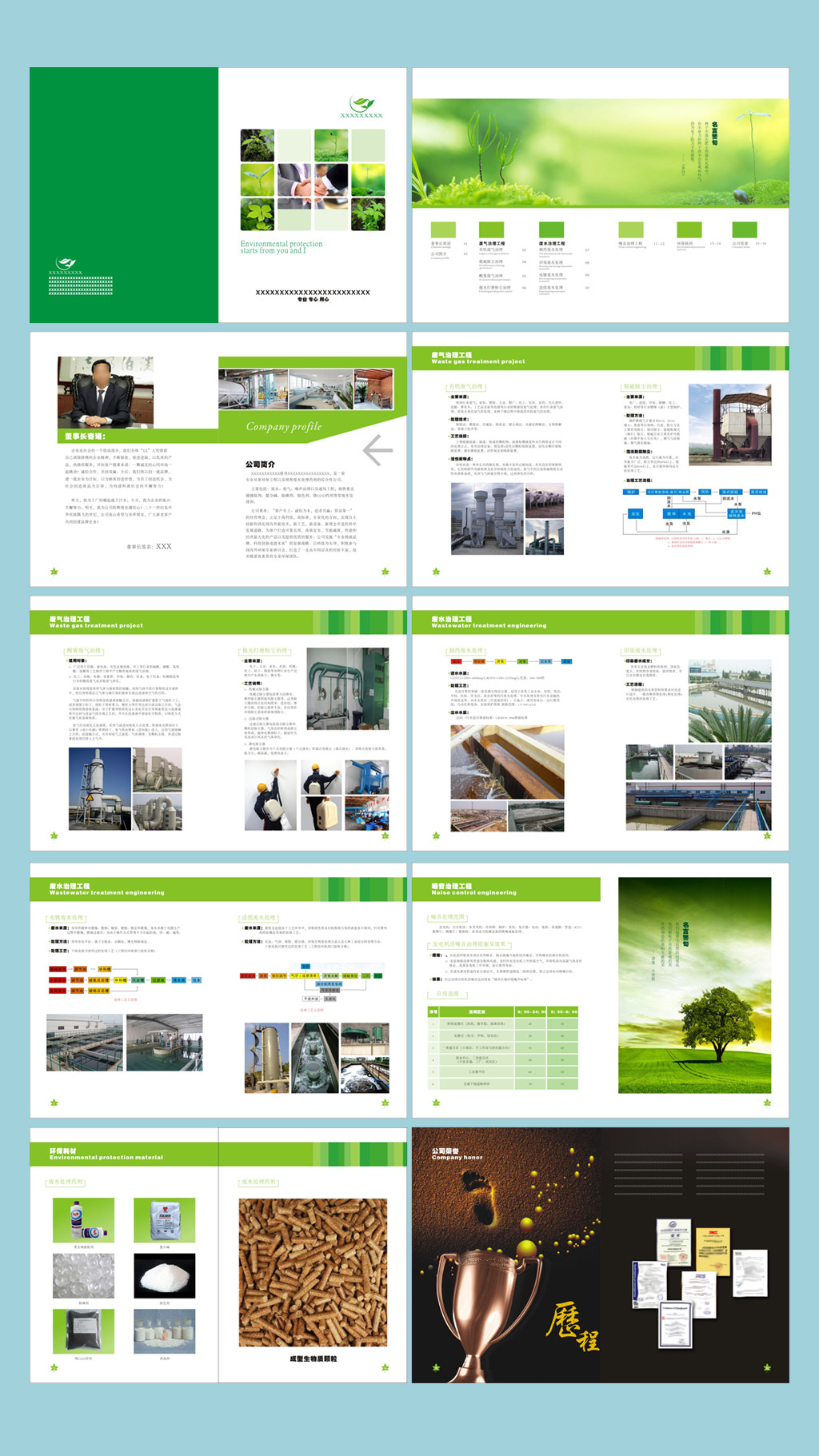 绿色环保产品生产工厂企业公司画册宣传册模板