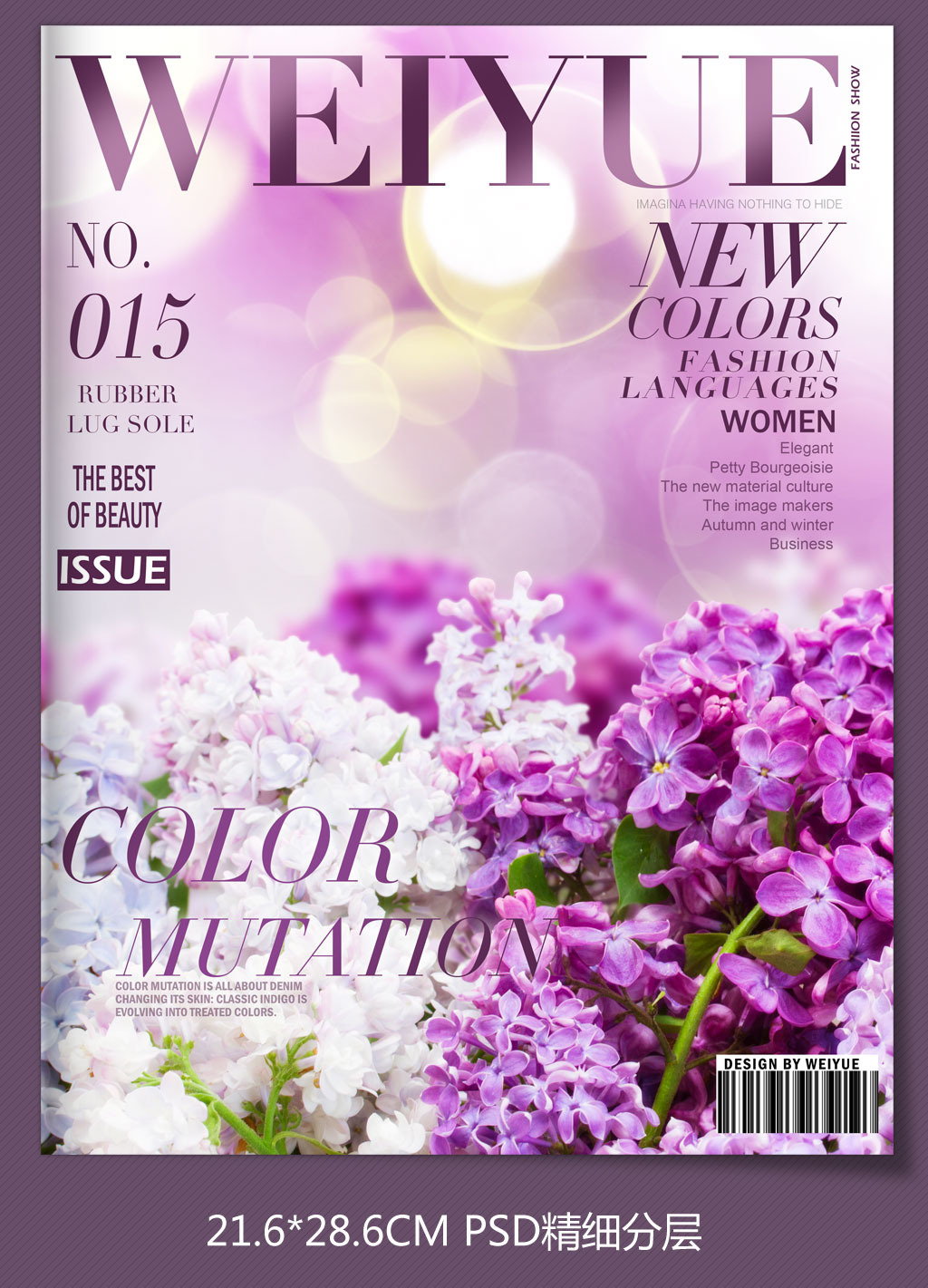 时尚花卉杂志风格封面模板2模板下载(图片编号