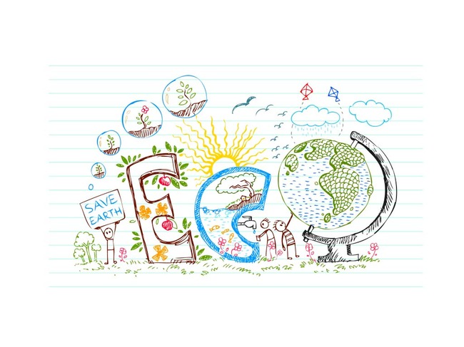 地球日拯救地球保护地球手绘素材模板下载(图