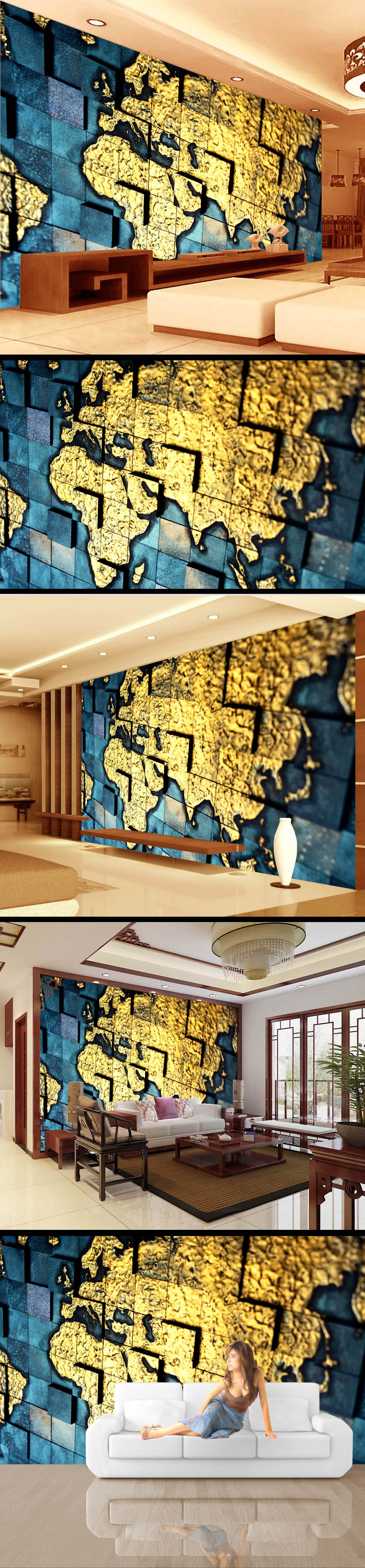 世界地图3d立体浮雕电视墙设计图片