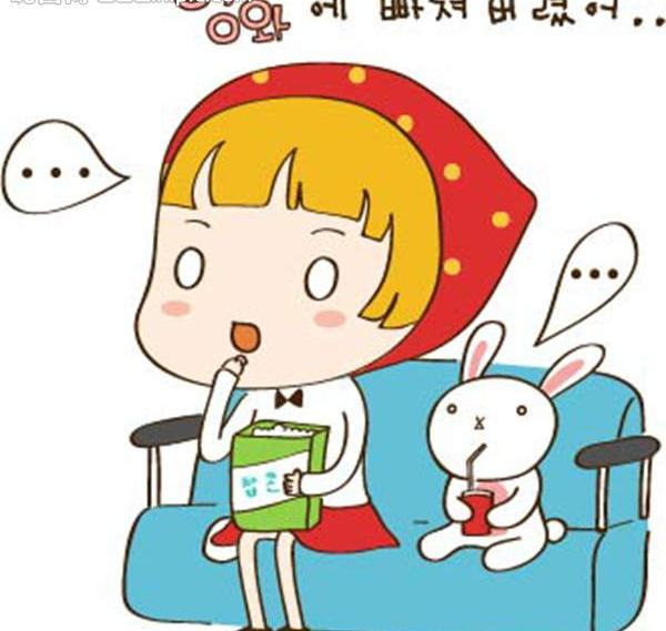 小红帽看电视图片模板下载(图片编号:1242291