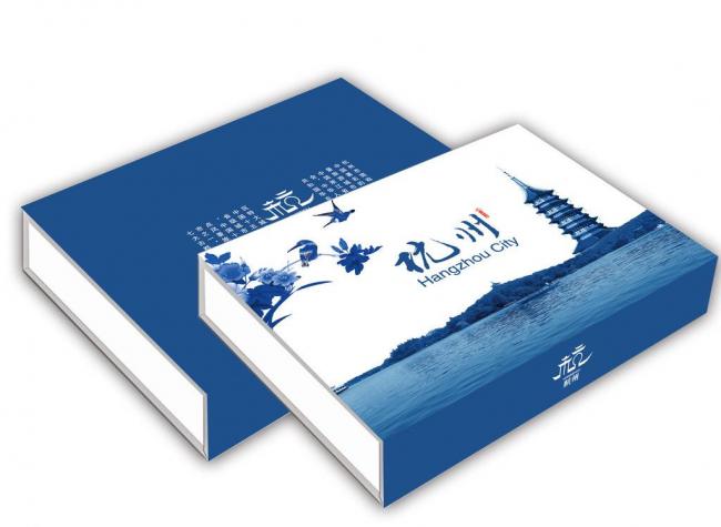 城市青花包装盒(展开图)图片模板下载(图片编号