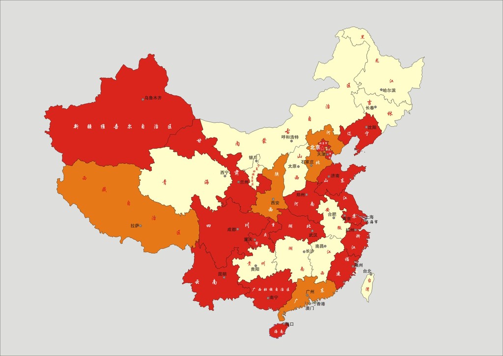 中国地图各省分布图【相关词_ 中国地图省份分布图】图片