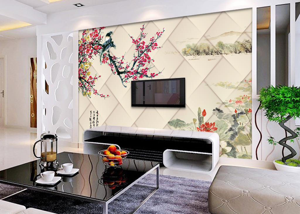 花鸟梅花3D电视背景墙高清图片下载(图片编号12434260)3D电视背景墙图片_电视背景墙图片_我图网weili.ooopic.com