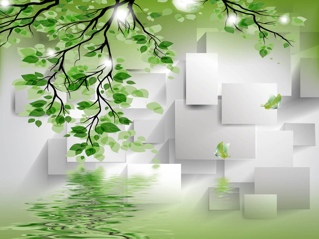 护眼绿叶倒影3D壁画背景墙高清图片下载(图片编号12439848)3D电视背景墙图片_电视背景墙图片_我图网weili.ooopic.com