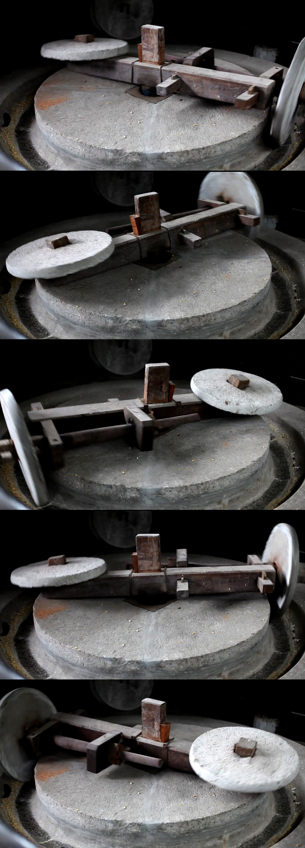 高清实拍古代石磨视频图片