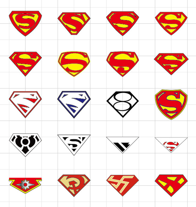 超人标志的各种变形设计模板下载(图片编号:12457530)__其他矢量图_我图网www.ooopic.com