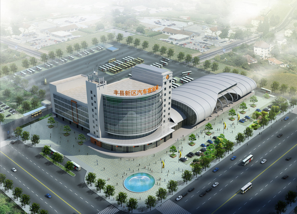 徐州丰县新区汽车站效果图5模板下载(图片编号