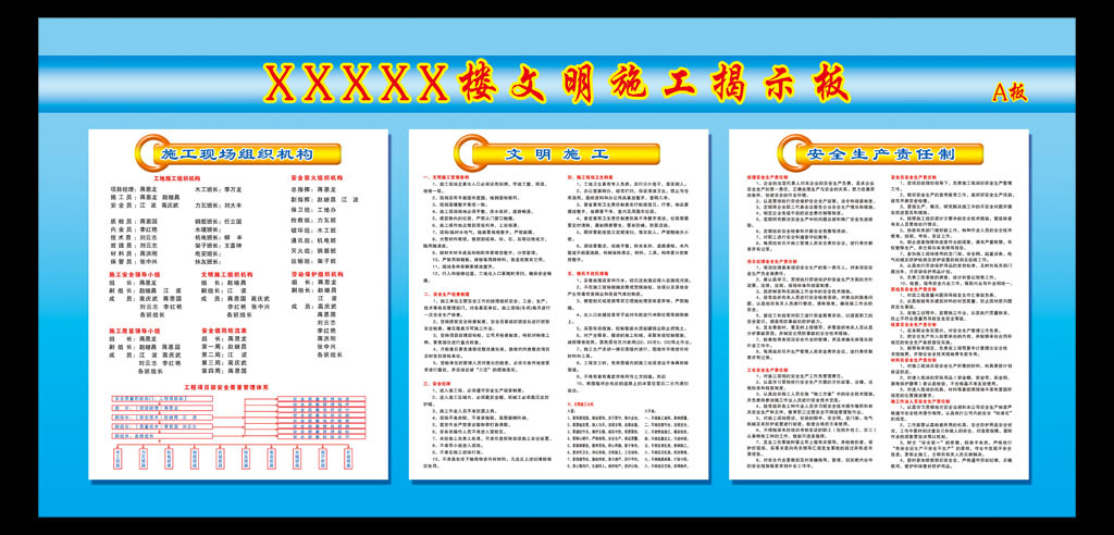施工展板设计文明施工安全生产模板下载(图片