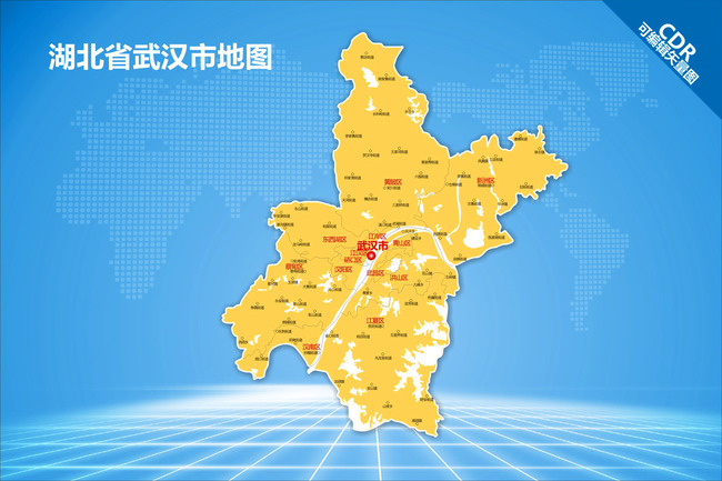 武汉市地图模板下载(图片编号:12508607)_湖北