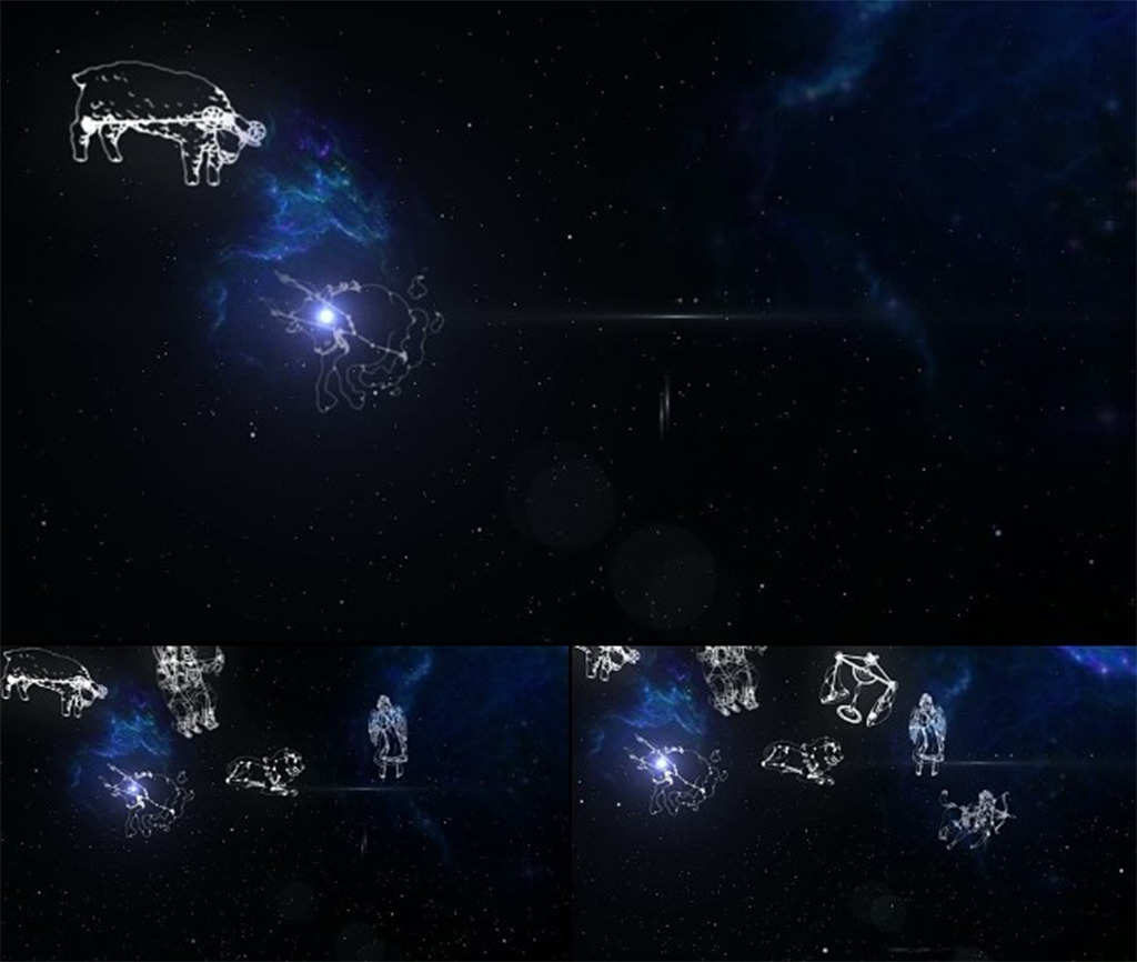 十二星座星空背景ae视频模板图片