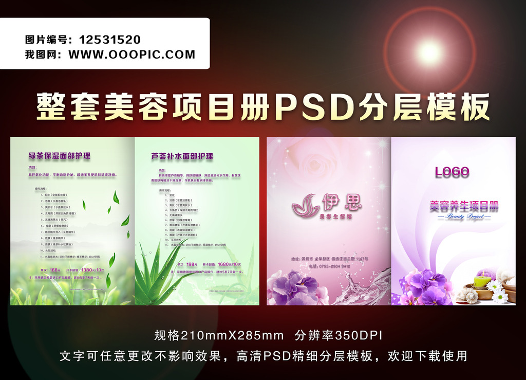 高档美容项目册PSD分层模板模板下载(图片编