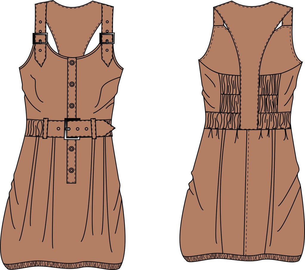 时尚女士连衣裙装设计CDR格式模板下载(图片