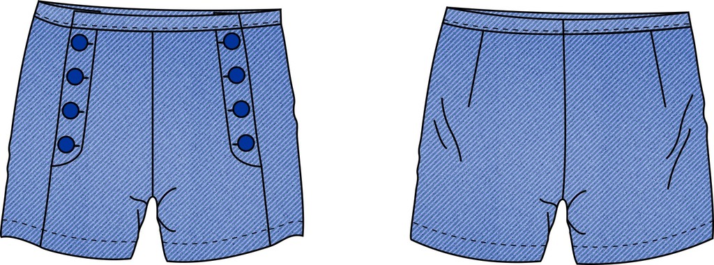 时尚女牛仔<em>短裤设计</em>CDR格式模板下载(图片编