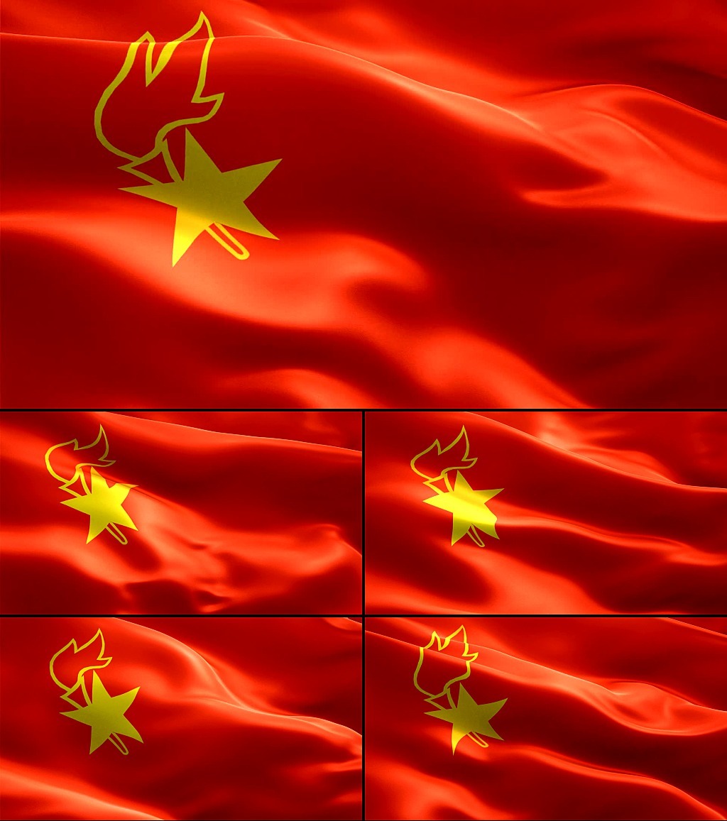 高清中国少年先锋队队旗飘扬视频素材模板下载