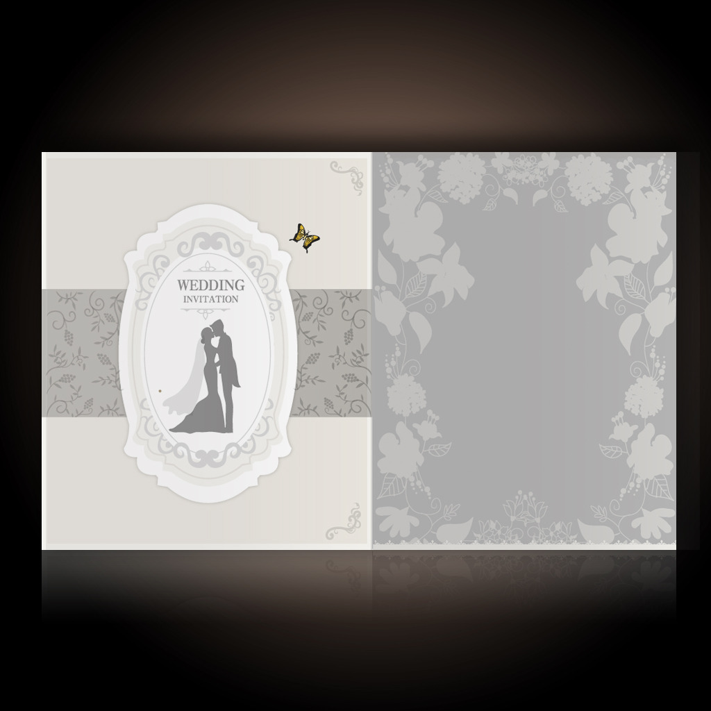 精美欧式花纹结婚请柬邀请函喜帖模板下载(图