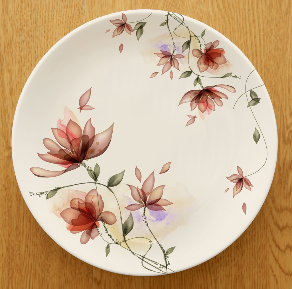 花朵花纹陶瓷盘子设计模板下载(图片编号:125