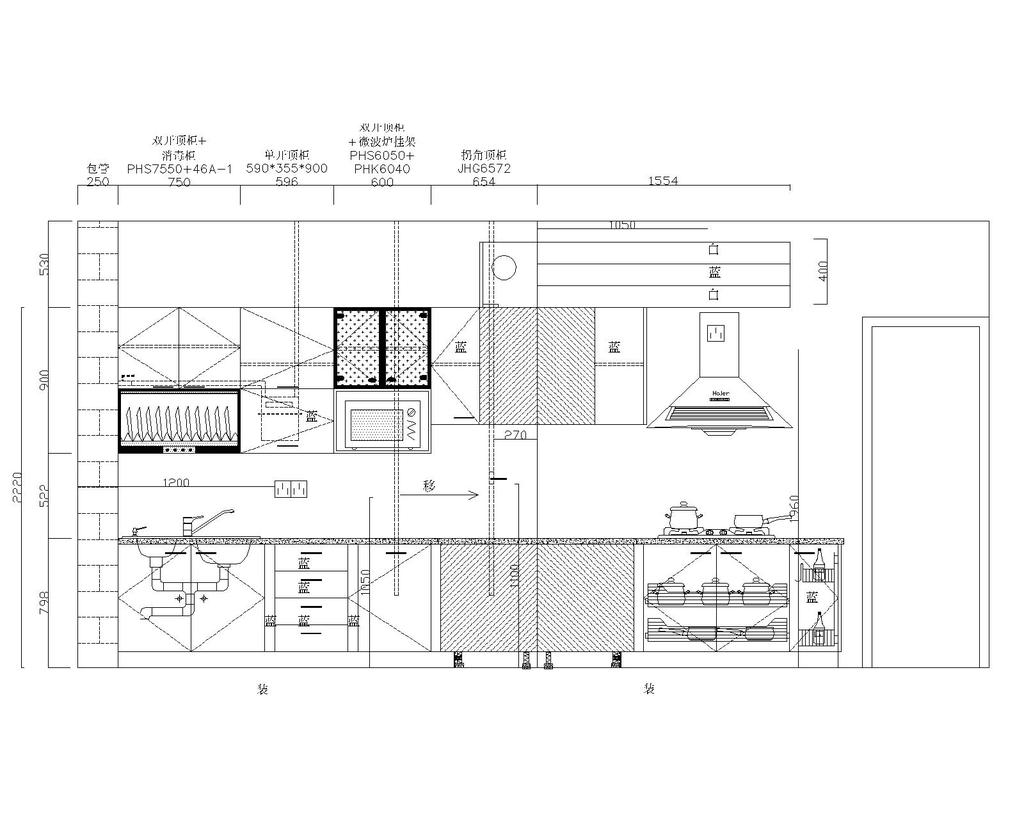 橱柜专用模块CAD模板下载(图片编号:125641