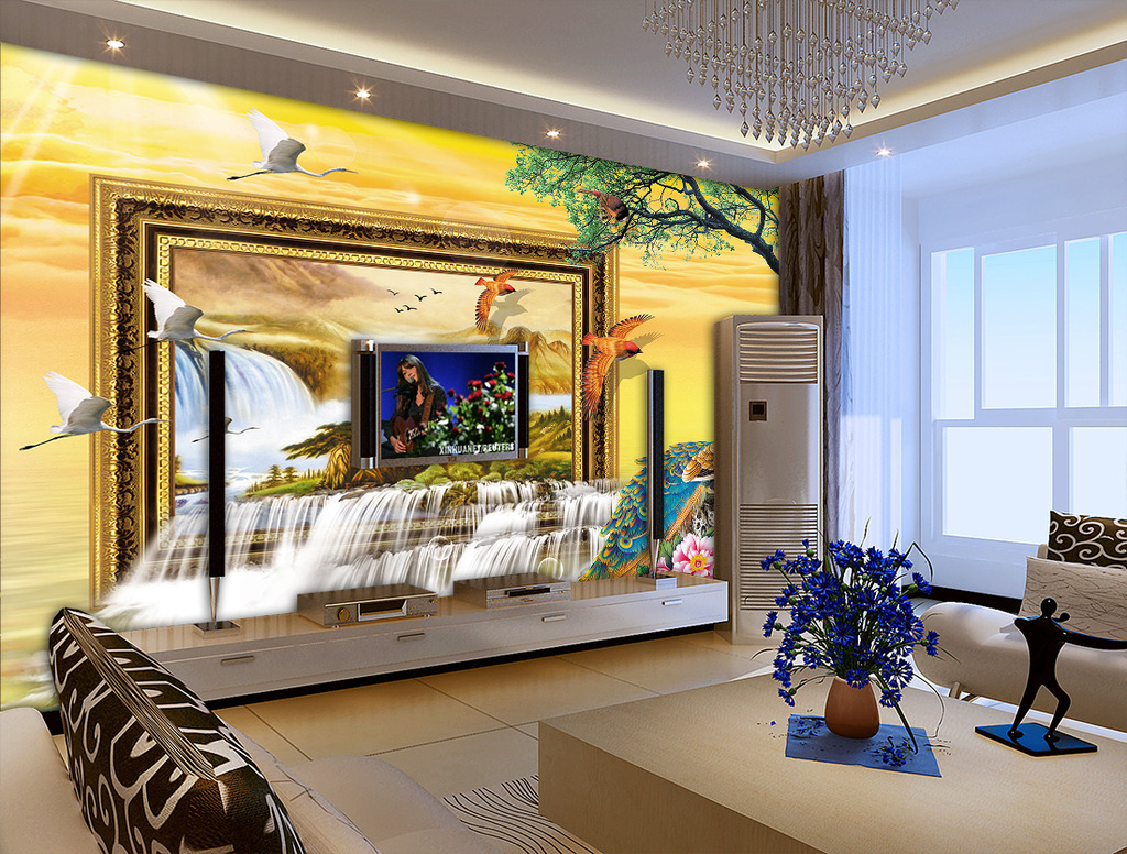 我图网提供精品流行3D山水电视背景墙装饰画素材下载,作品模板源文件可以编辑替换,设计作品简介: 3D山水电视背景墙装饰画 位图, CMYK格式高清大图,使用软件为 Photoshop CS6(.tif分层)