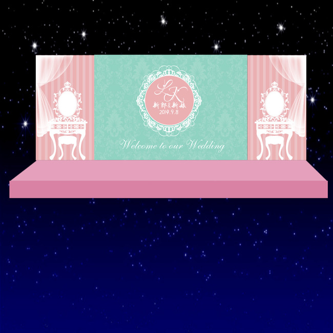 签到墙欧式花纹边框 新人logo