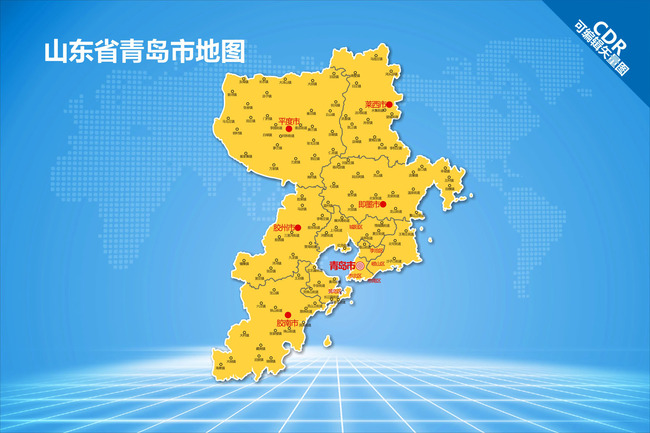 中国地图山东省青岛市展示图片