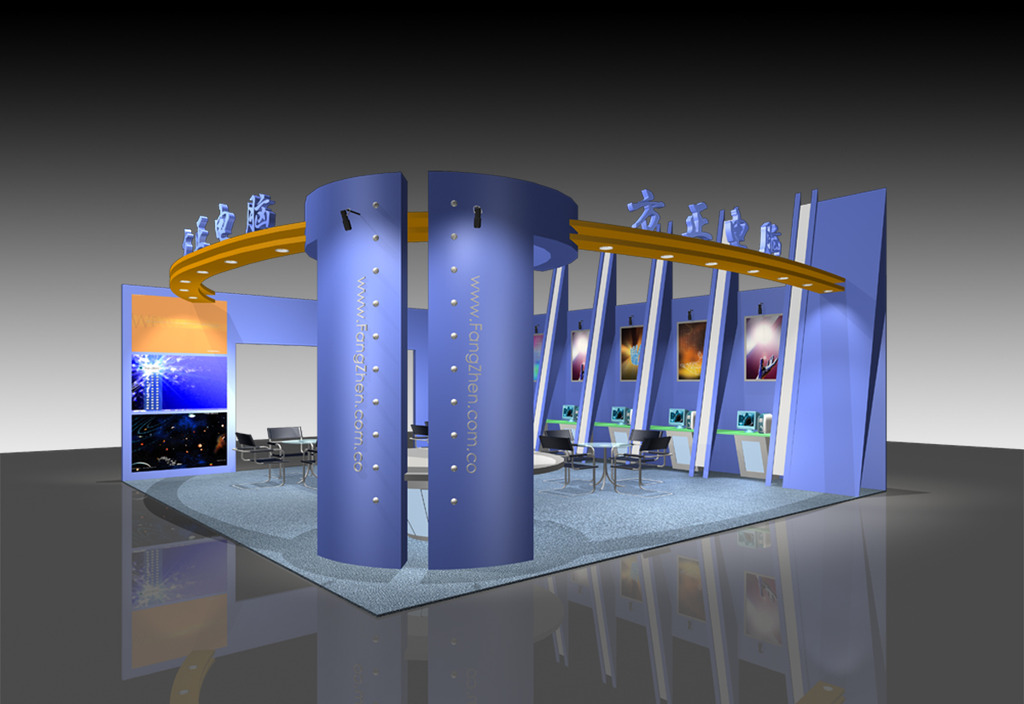 电脑公司展厅3D模型附PSD效果图模板下载(图