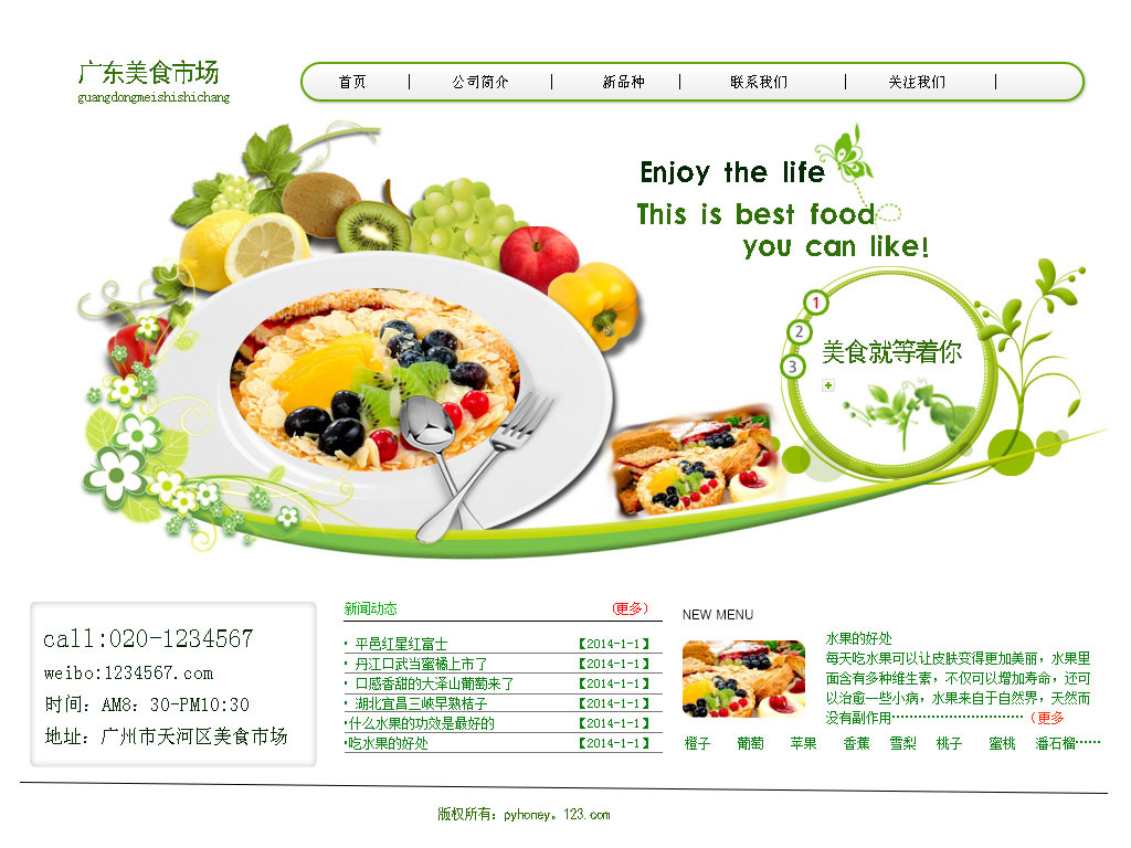 最新素材淘宝素材绿色食品网页设计模板下载