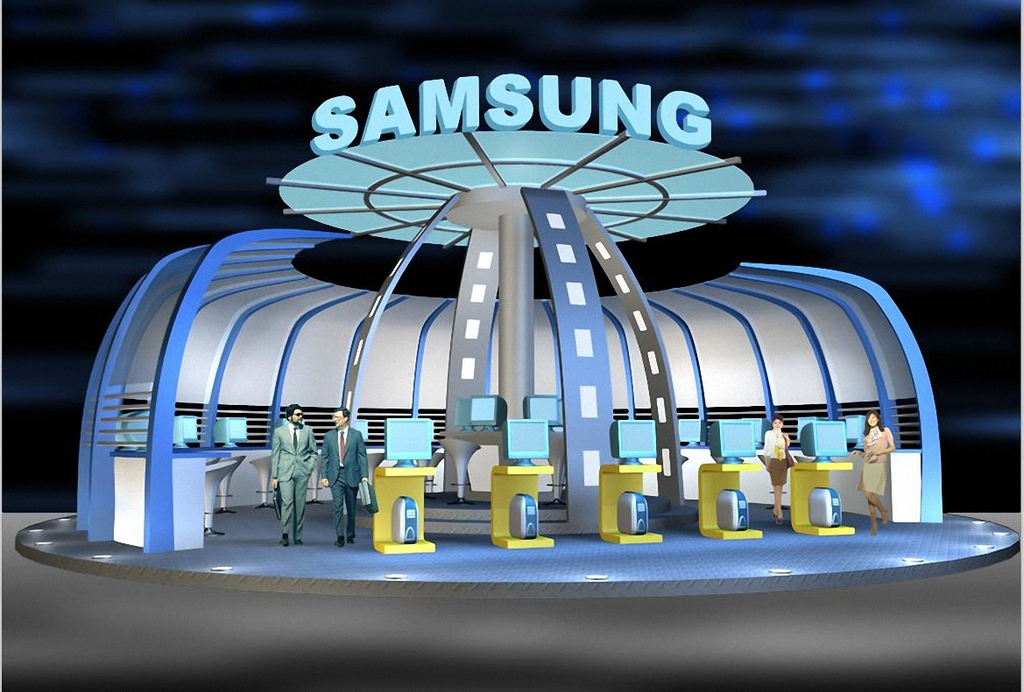 三星电脑展厅3D模型附带PSD效果图模板下载