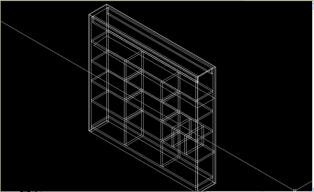 三维书柜CAD设计图纸下载模板下载(图片编号
