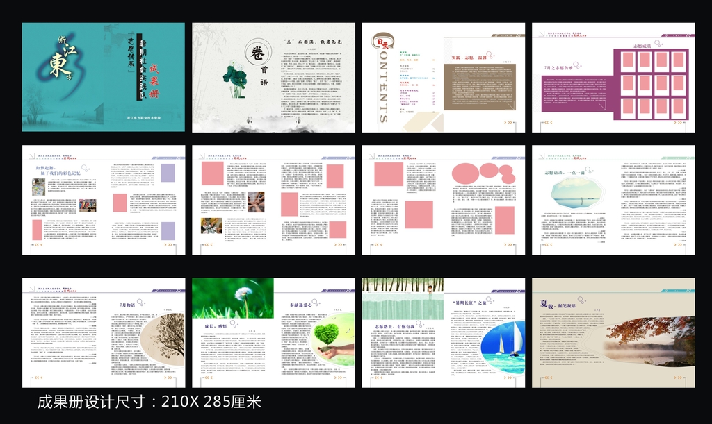 社会实践成果册画册设计原图模板下载(图片编