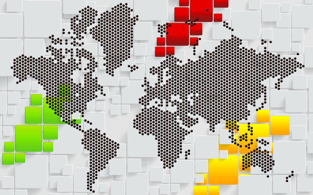 抽象世界地图3D方块背景墙高清图片下载(图片