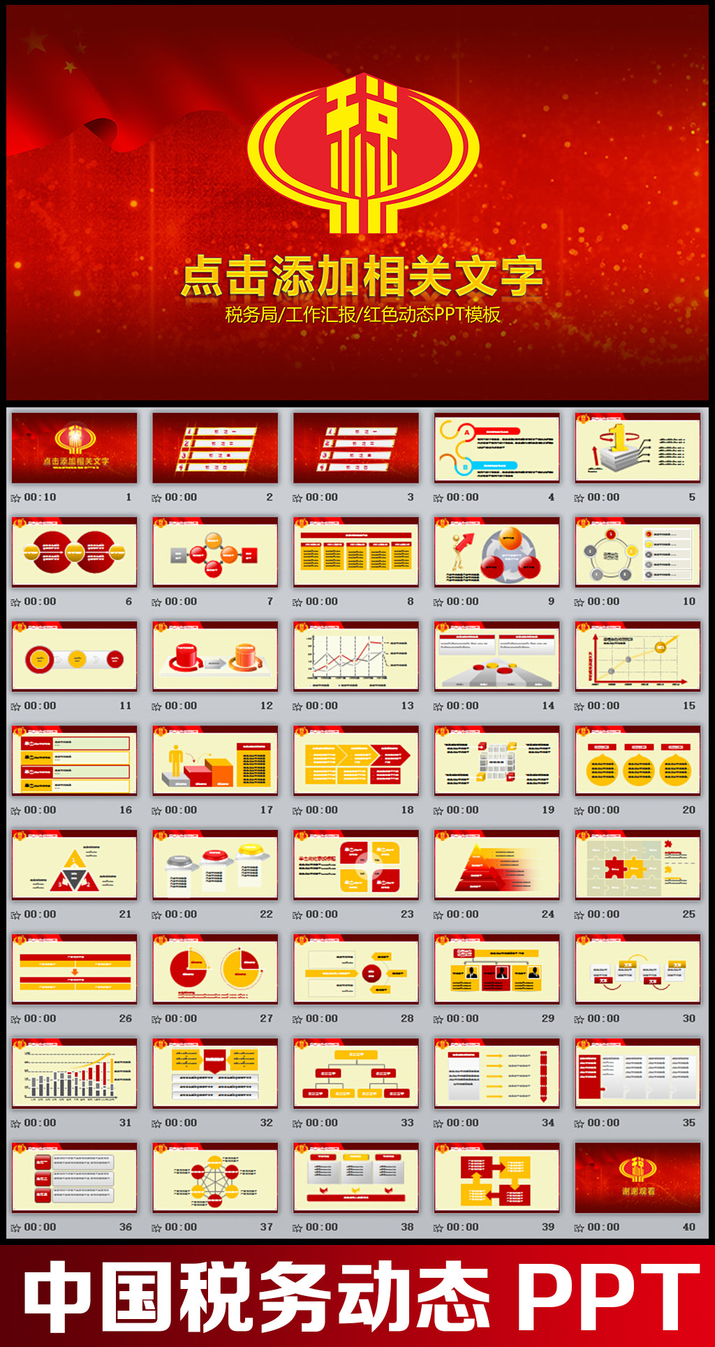 税务国税地税工作报告年终总结汇报PPT模板下