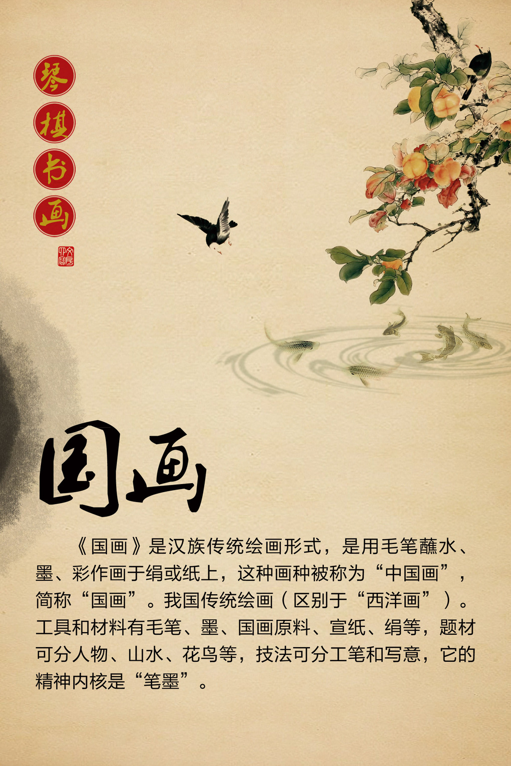 中国传统文化展板、海报设计、国画模板下载(