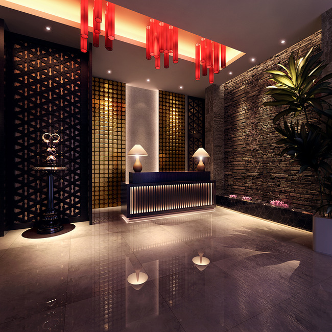 酒楼前台3D模型图片下载模板下载(图片编号:1