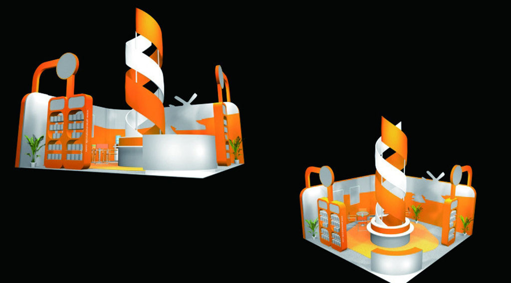 玩具品牌形象产品橙色展厅3Dmax模型模板下