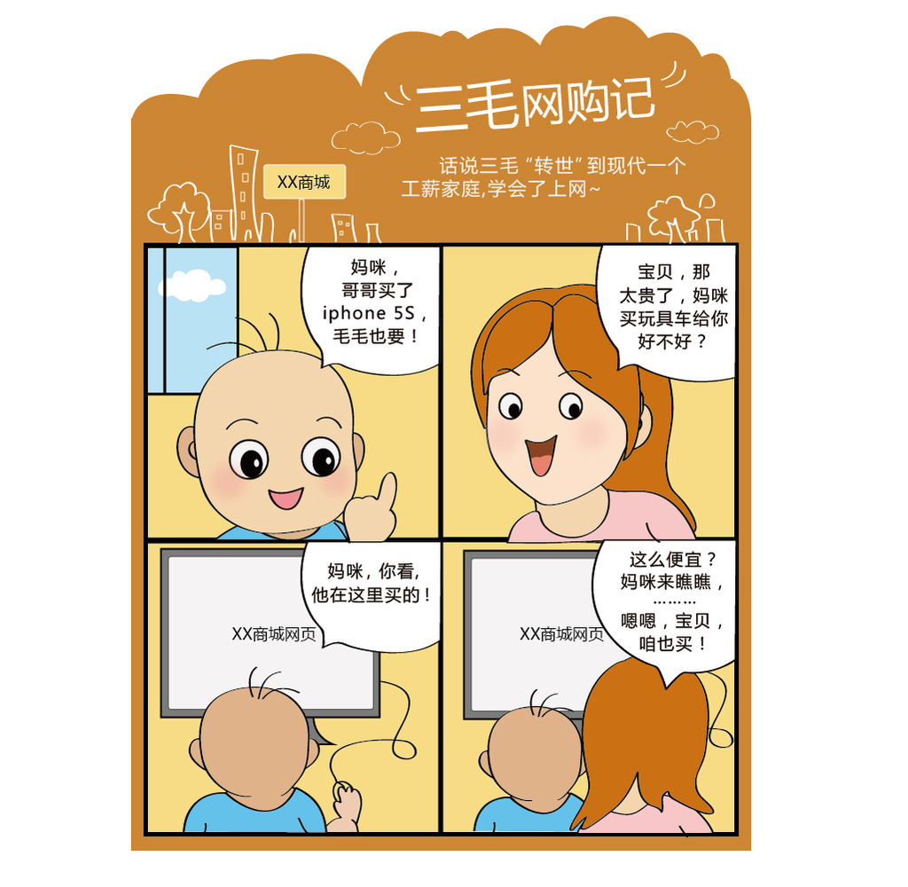 商城宣传四格漫画