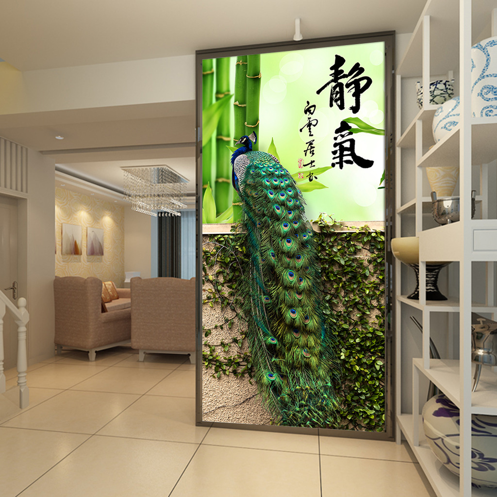 玄关装饰画 电视墙 形象墙 墙纸 壁纸 客厅 挂画 墙画 中式风格 中国