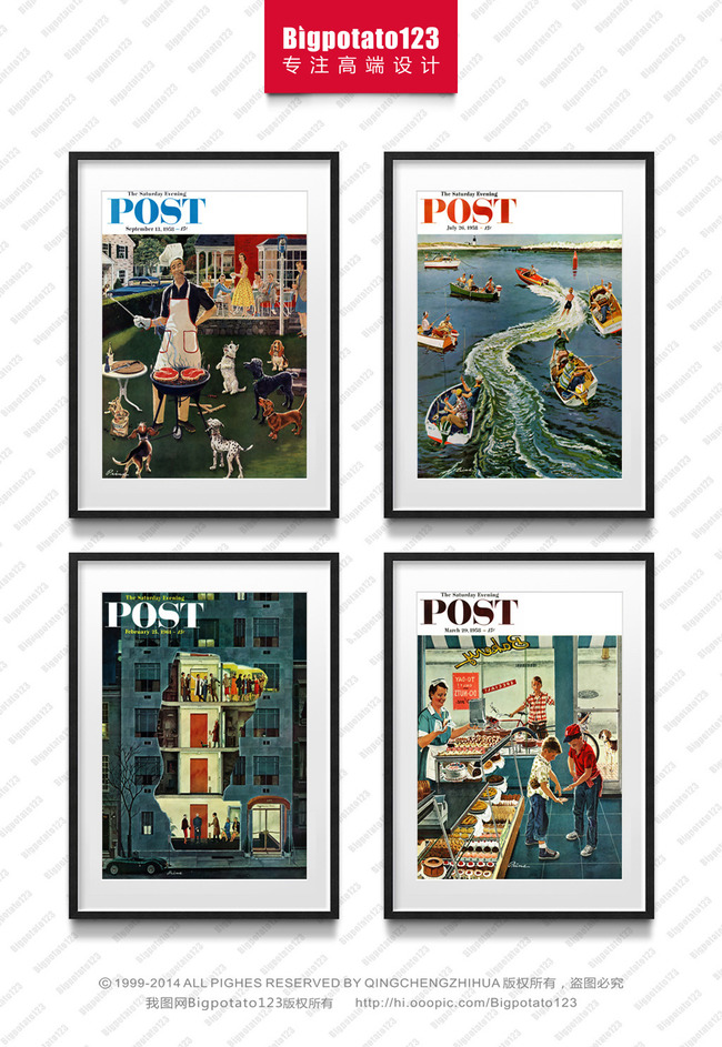美国邮政邮局杂志post杂志封面复古海报高清图
