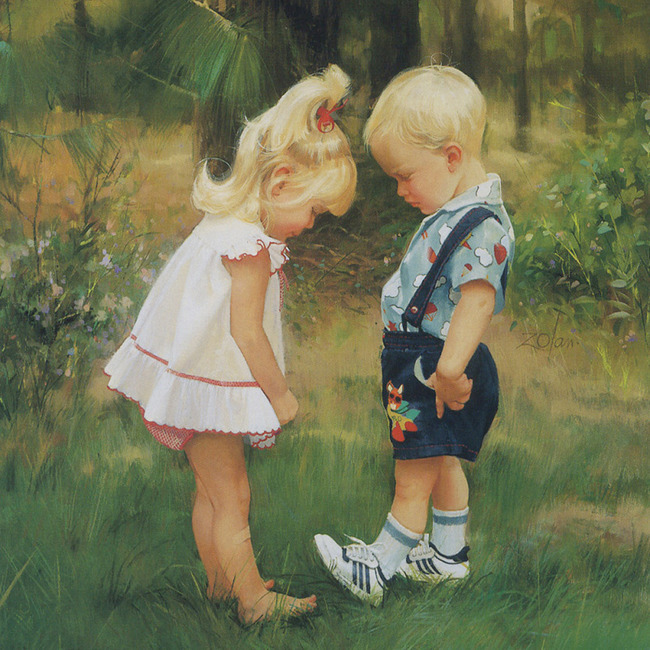 高清油画小<em>兄妹</em>高清图片<em>下载</em>(图片编号12760