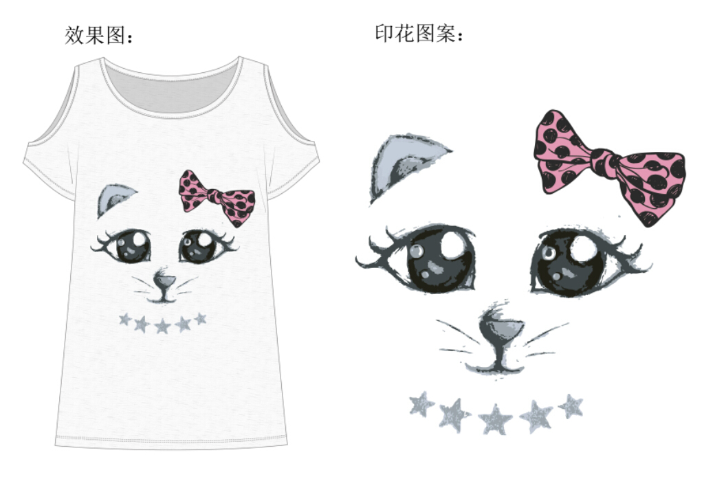 服装设计女装T恤呆萌猫脸设计图案模板下载(图片编号:12762183)_女士T恤_T恤设计_我图网weili.ooopic.com